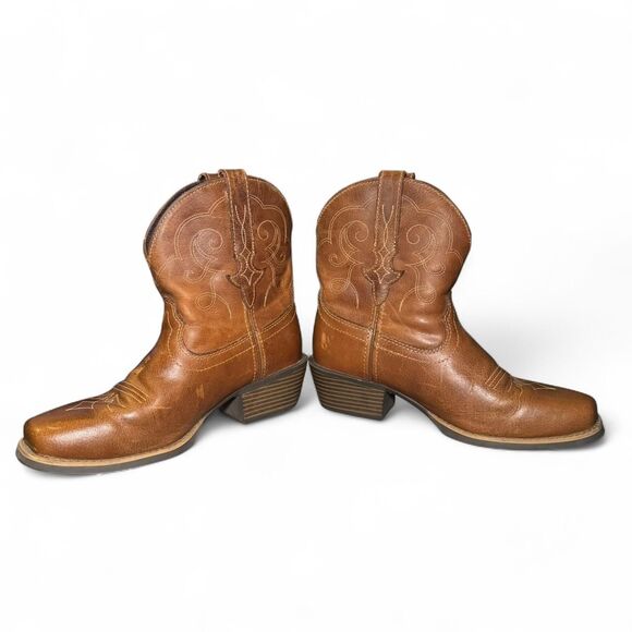 Justin Women’s Size 7B Brown Leather Western Cowboy Boots Square Toe L9510 - Picture 3 of 8